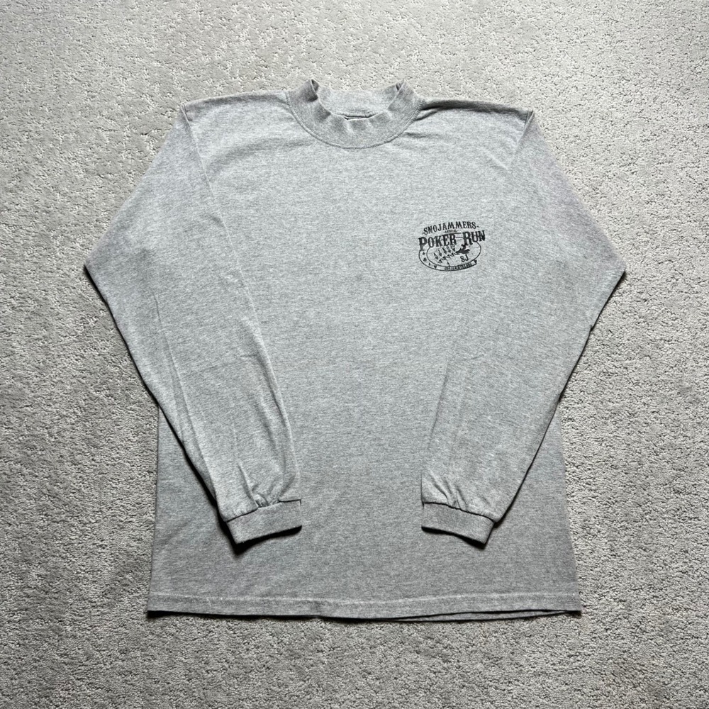 VINTAGE‎ Y2k Snojammers Longsleeve T-Shirt Size Large Gray Poker Run 2006